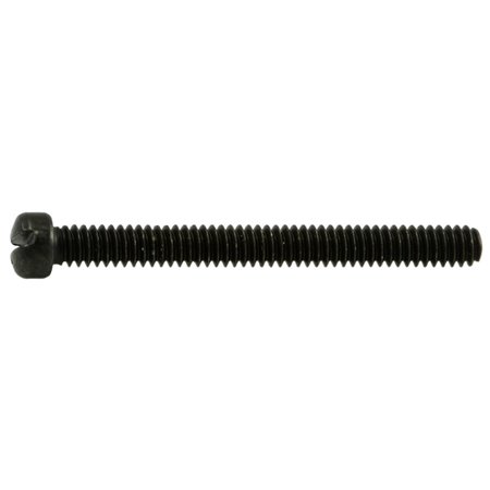 #3-48 X 1 In Slotted Fillister Machine Screw, Black Oxide Steel, 8 PK